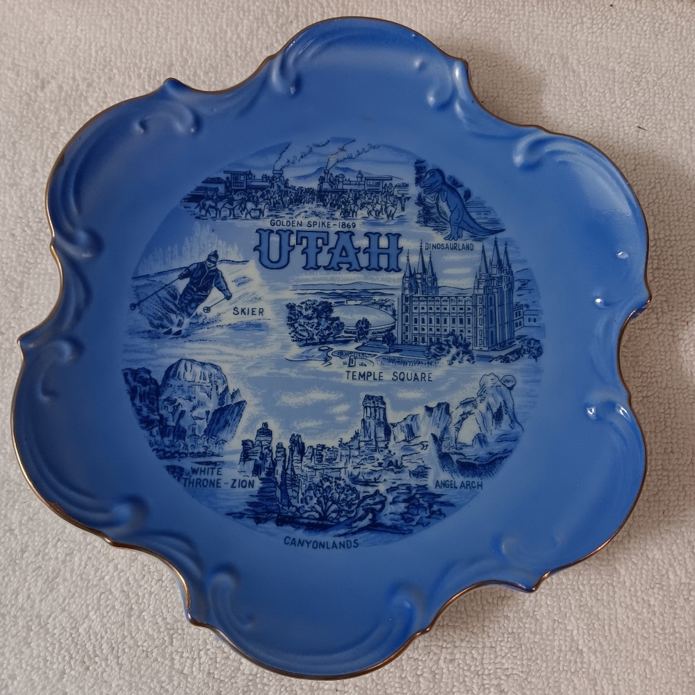 Blue Utah Souvenir Plate